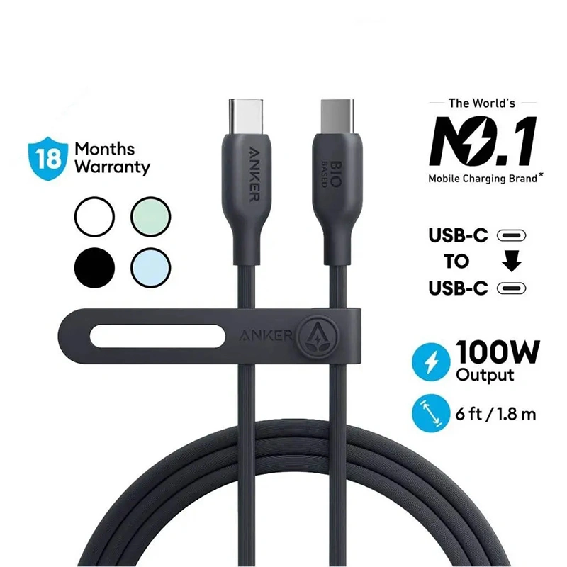 کابل شارژ 1.8 متری USB-C به USB-C انکر مدل A80F2