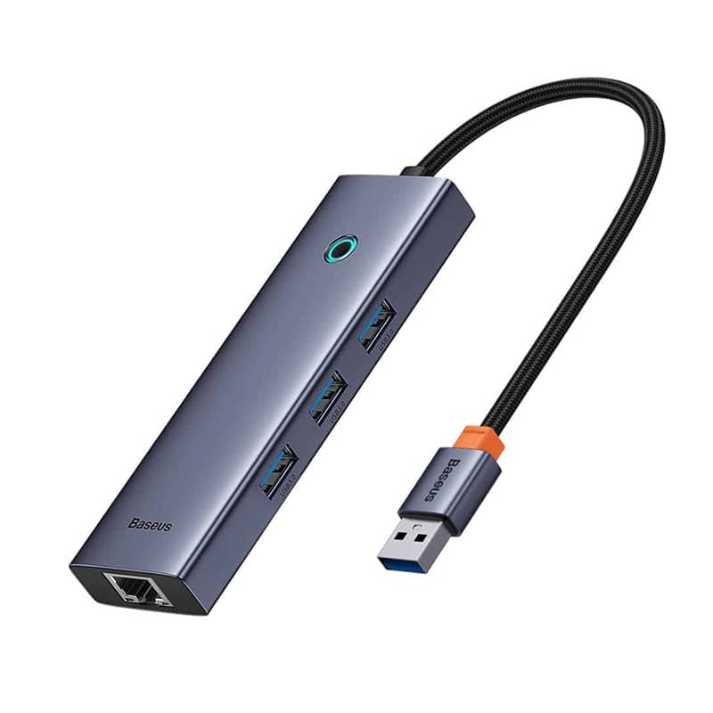 افزایش تعداد پورت usb انواع دستگاه ها، کامپیوتر، لپ تاپ و موبایل با هاب 4 پورت باسئوس usb-a مدل oh109 