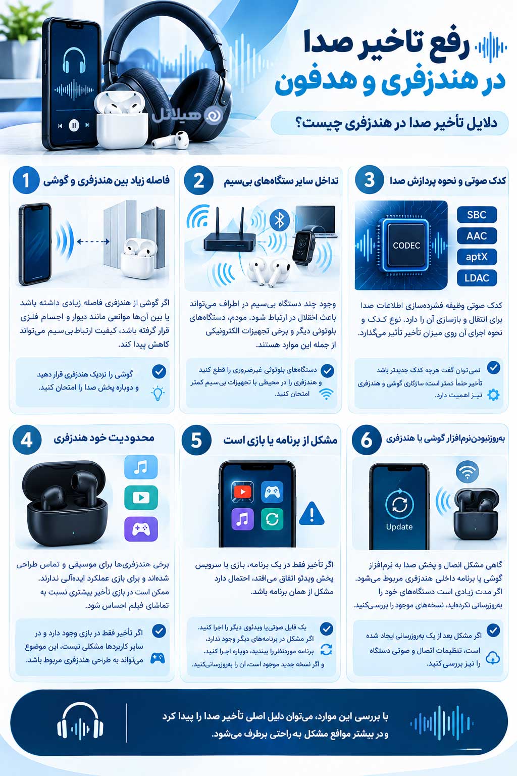 رفع تاخیر صدا در هندزفری و هدفون 
