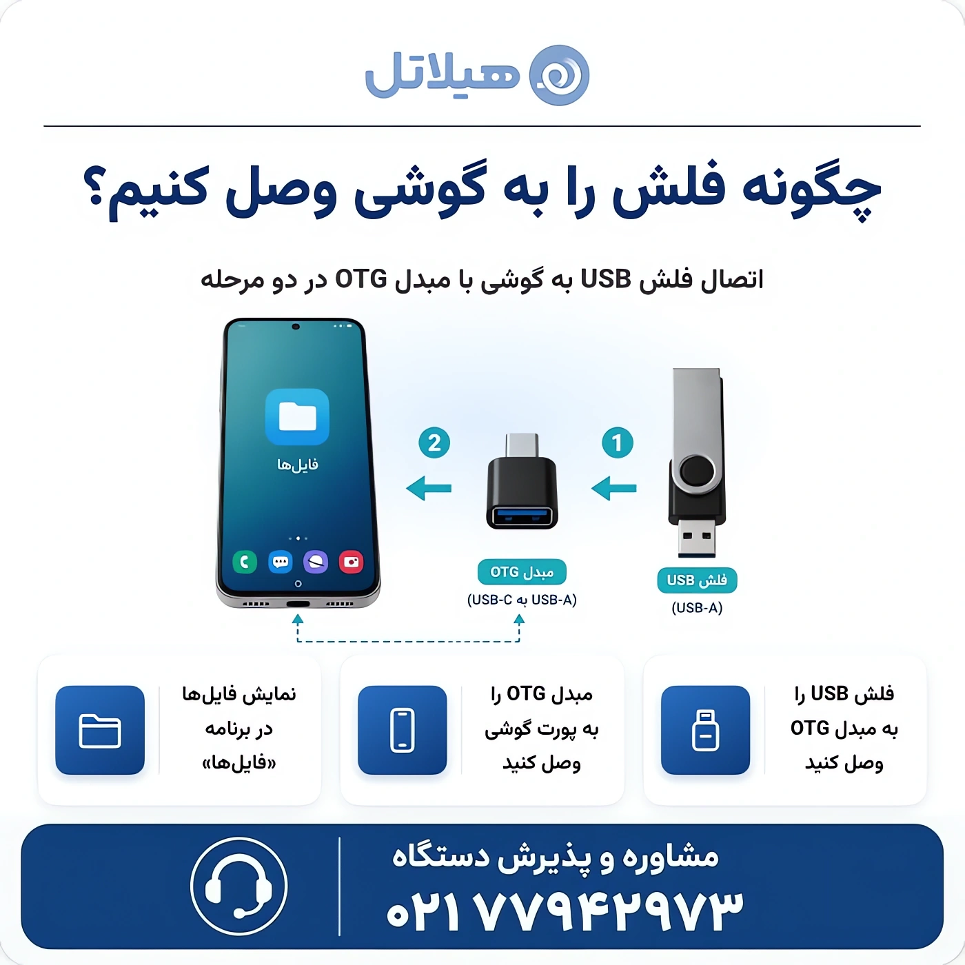 چگونه فلش را به گوشی وصل کنیم؟