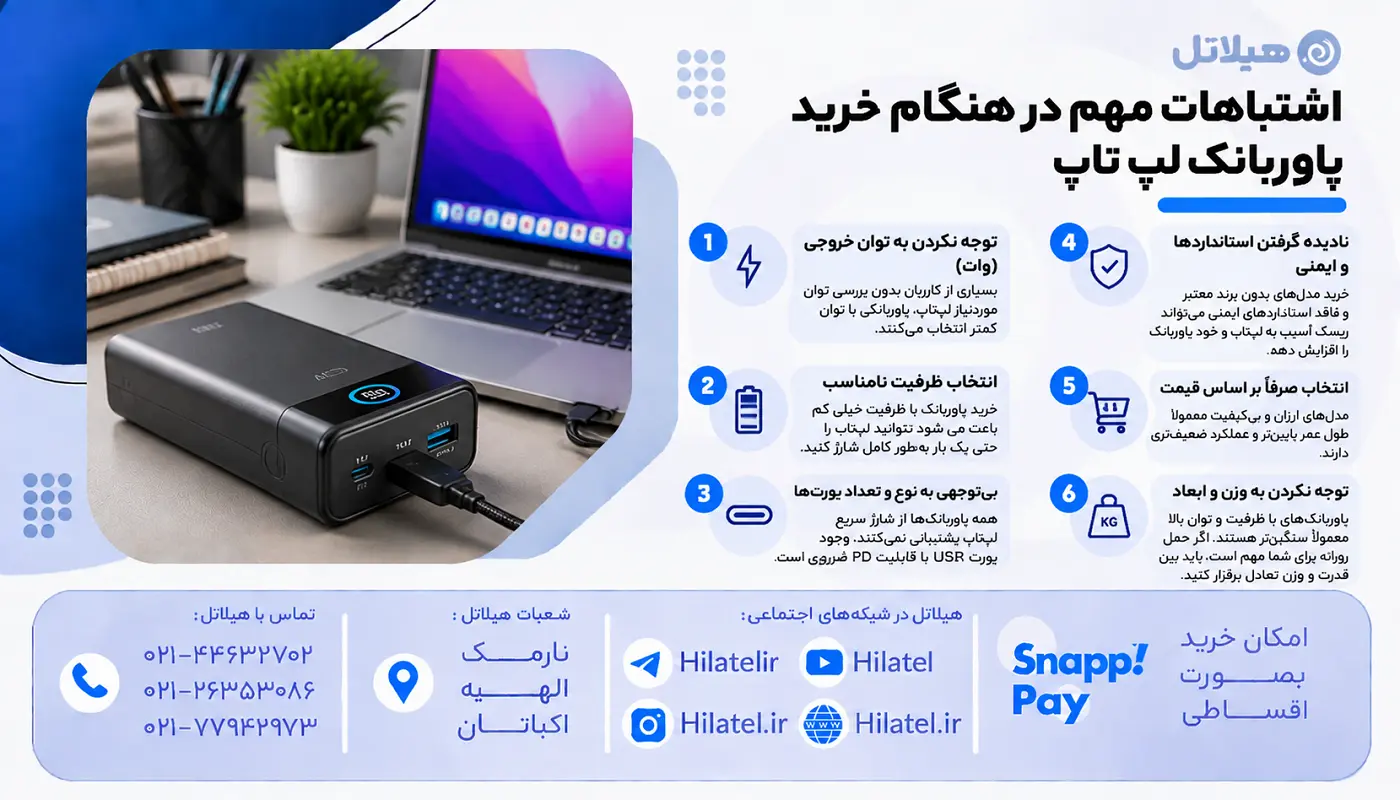 هنگام خرید پاوربانک لپ تاپ این اشتباهات را نکنید