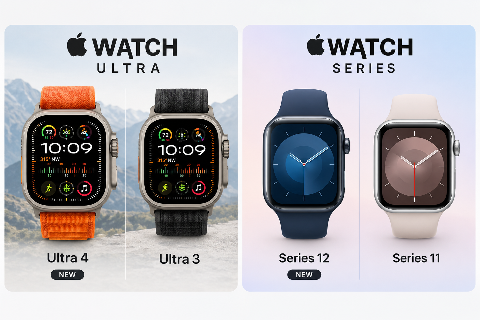 مقایسه اپل واچ Ultra 4 و Series 12 با Ultra 3 و Series 11
