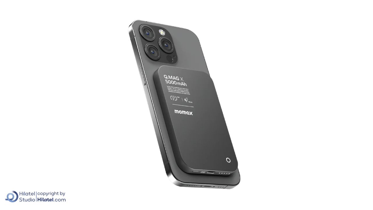 پاوربانک مگ سیف 15 وات 5000 میلی آمپر مومکس مدل Q.MAG X 116A