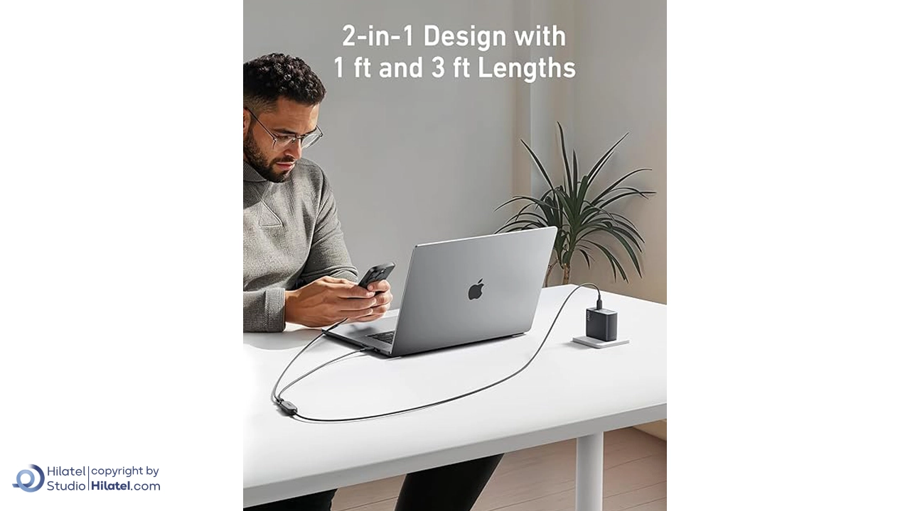 کابل شارژ 140 وات 1.2 متری USB-C به USB-C انکر مدل A8895