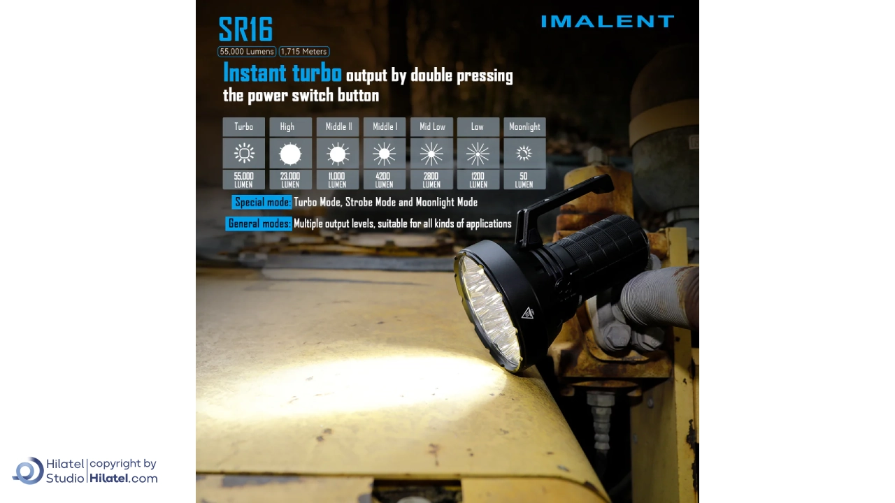 چراغ قوه شارژی ایملت مدل SR16