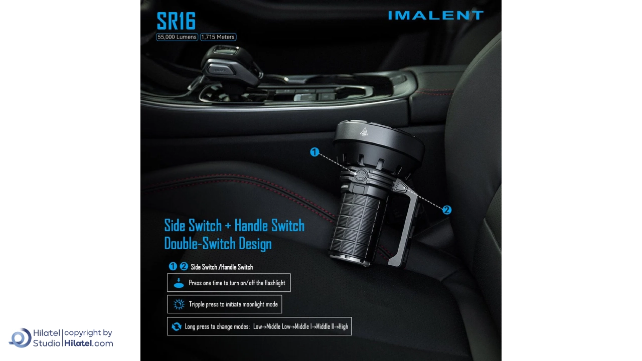 چراغ قوه شارژی ایملت مدل SR16